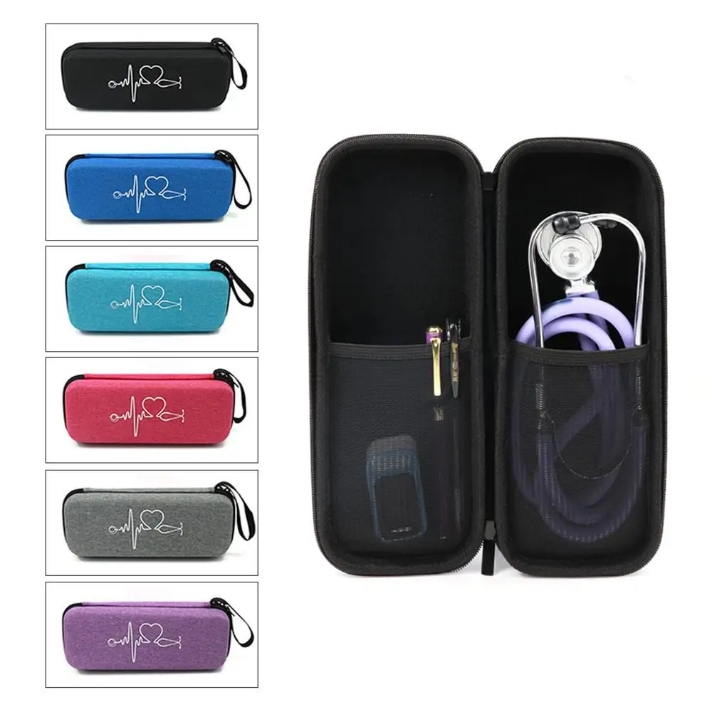 

Stethoscope Storage Box EVA Portable Travel Carrying Case Mesh Bag For Littmann Cardiology Iii Hard Drive Pen Medical Organizer