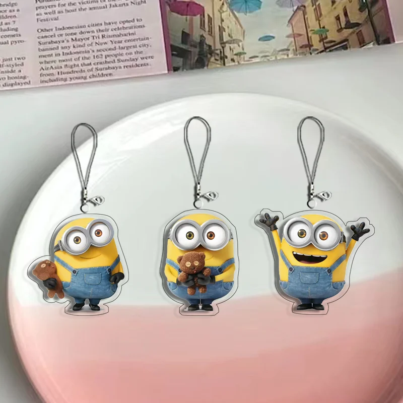 Nuovo Cattivissimo Me Minions Anime Periferico Bob Simpatico cartone animato Catena per cellulare Creativo Kawaii Borsa Ciondolo Cordino Regalo di gioielli