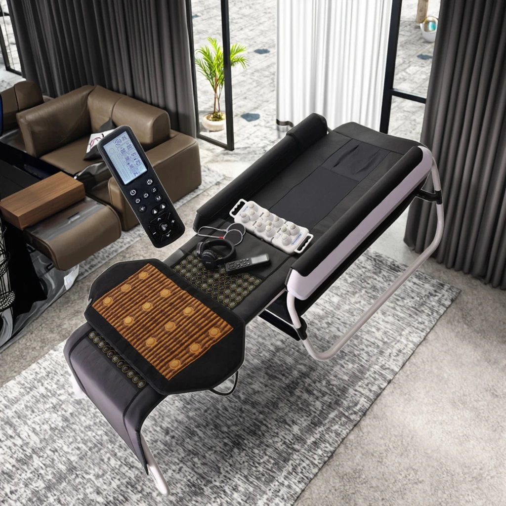 V3 Jade Master Chiropractic Spine Traction Thermal Infra Therapy Massage Bed Health Care Therapeutic Heat Massager