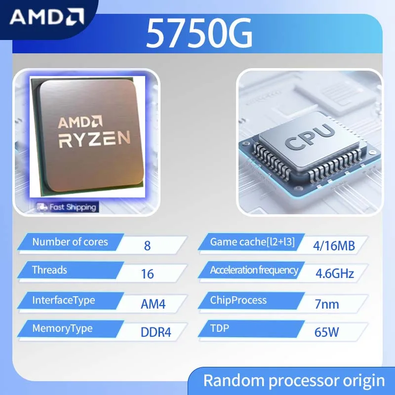 Процессор AMD Ryzen 7 PRO 5750G R7 PRO 5750G R7 5750G, 8-ядерный процессор 16 потоков, 7 нм, L3 = 16 МБ, разъем AM4