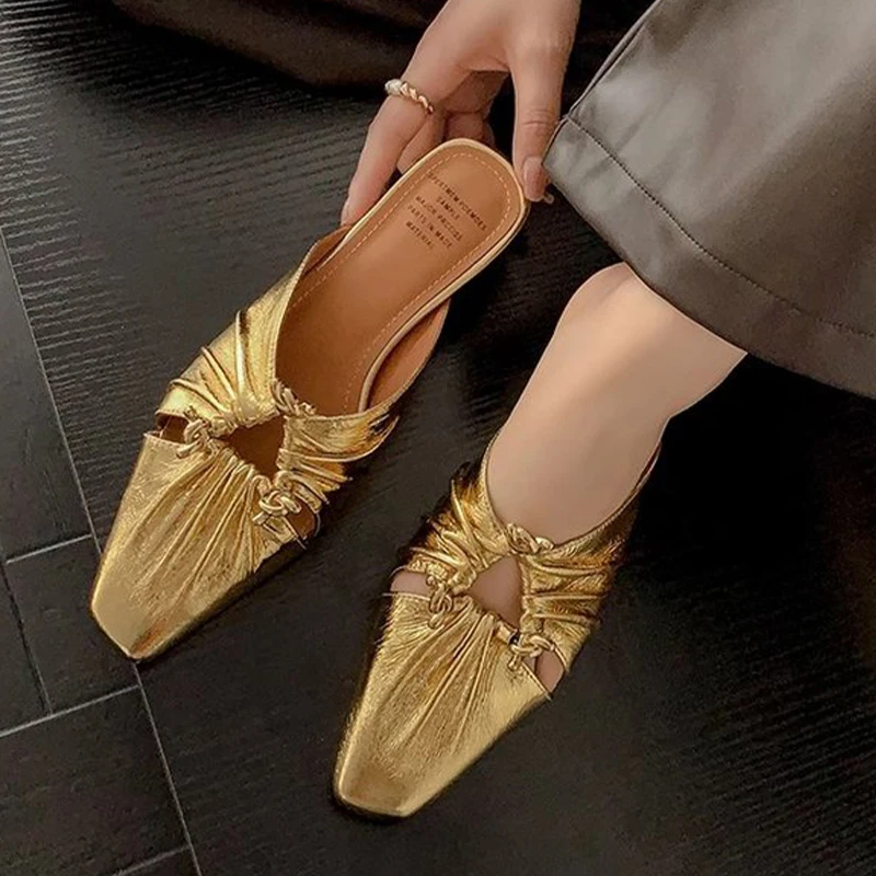 

Женские массивные тапочки с квадратным носком, модные туфли-лодочки, лето 2021, сандалии на низком каблуке, элегантные шлепанцы, вечерние сандалии De Mujer