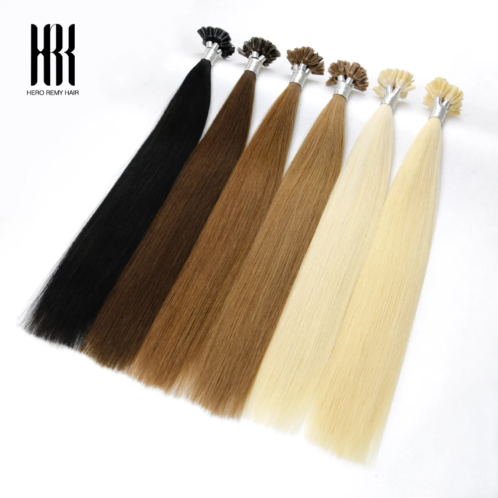 

100% настоящие человеческие волосы Remy U Tip Extensions Белый блондин K Tips Real Hair Fusion Extensions для женщин 16-22 дюйма 1 г/прядь