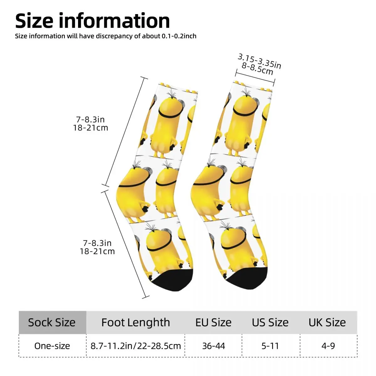 M-Minions Socks Autumn Kevin Standing Stockings Modern Women Men Warm Soft Socks Custom Running Anti Skid Socks