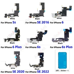 Buttom USB Mic Board Dock Charger Connector Quick Charging Port Flex Cable For iPhone 5s 6 6s Plus SE 1 2 3 With Sticker