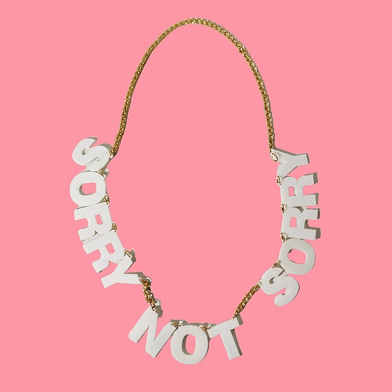 KUGUYS White Acrylic Letters Pendant Necklace for Women Trendy \