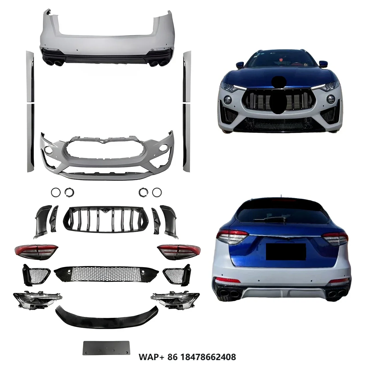 High Quality Body Kit for  Levante 16 Upgrade 21 Style TroFeo Sport Front Rear Bumper LED Headlights Taillight