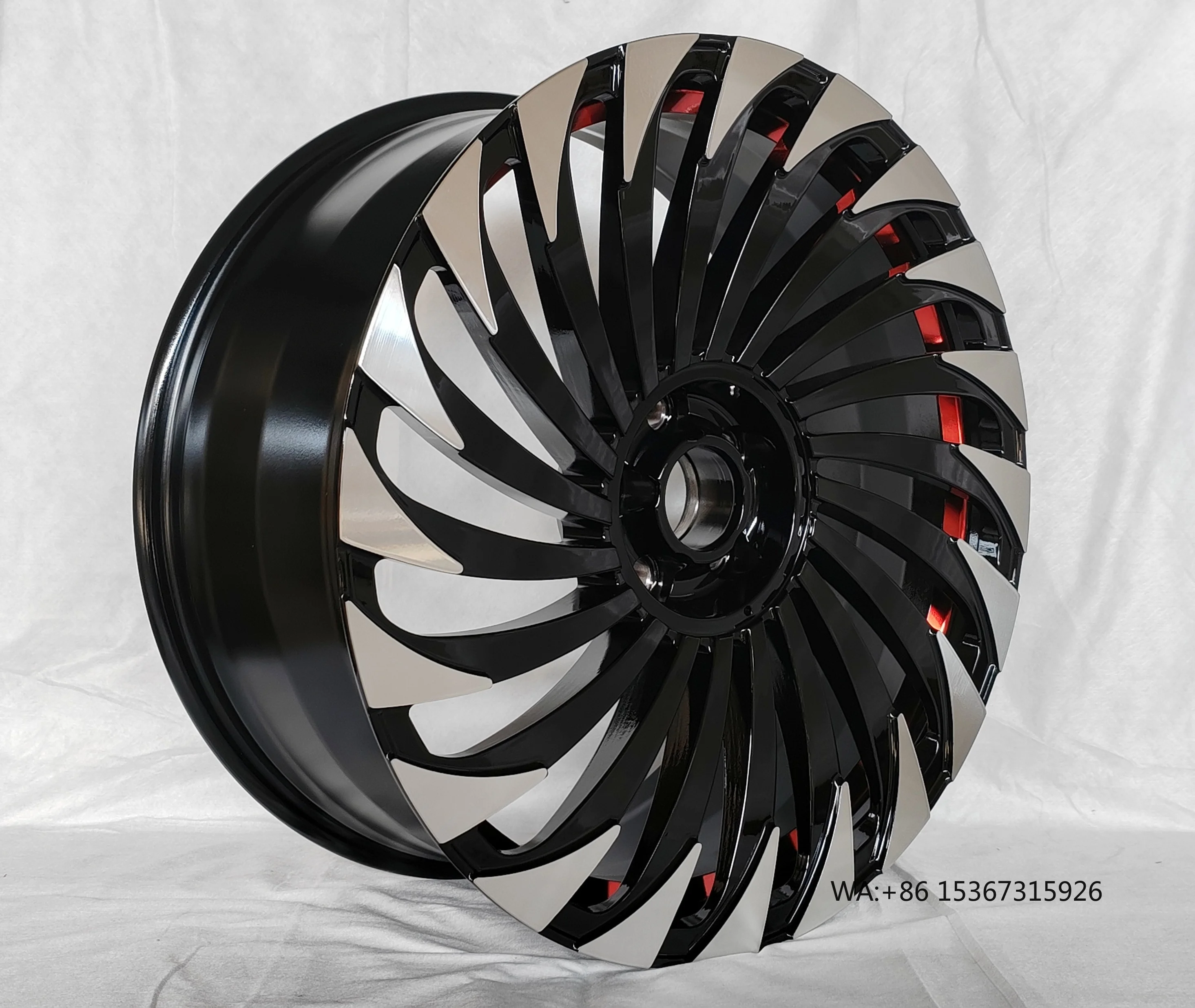 

Aluminum Alloy Passenger Car Wheels with Red Inner Ring Hot Selling Styles Customized Forged Wheels 22 Inch PCD5x120 6061-T6