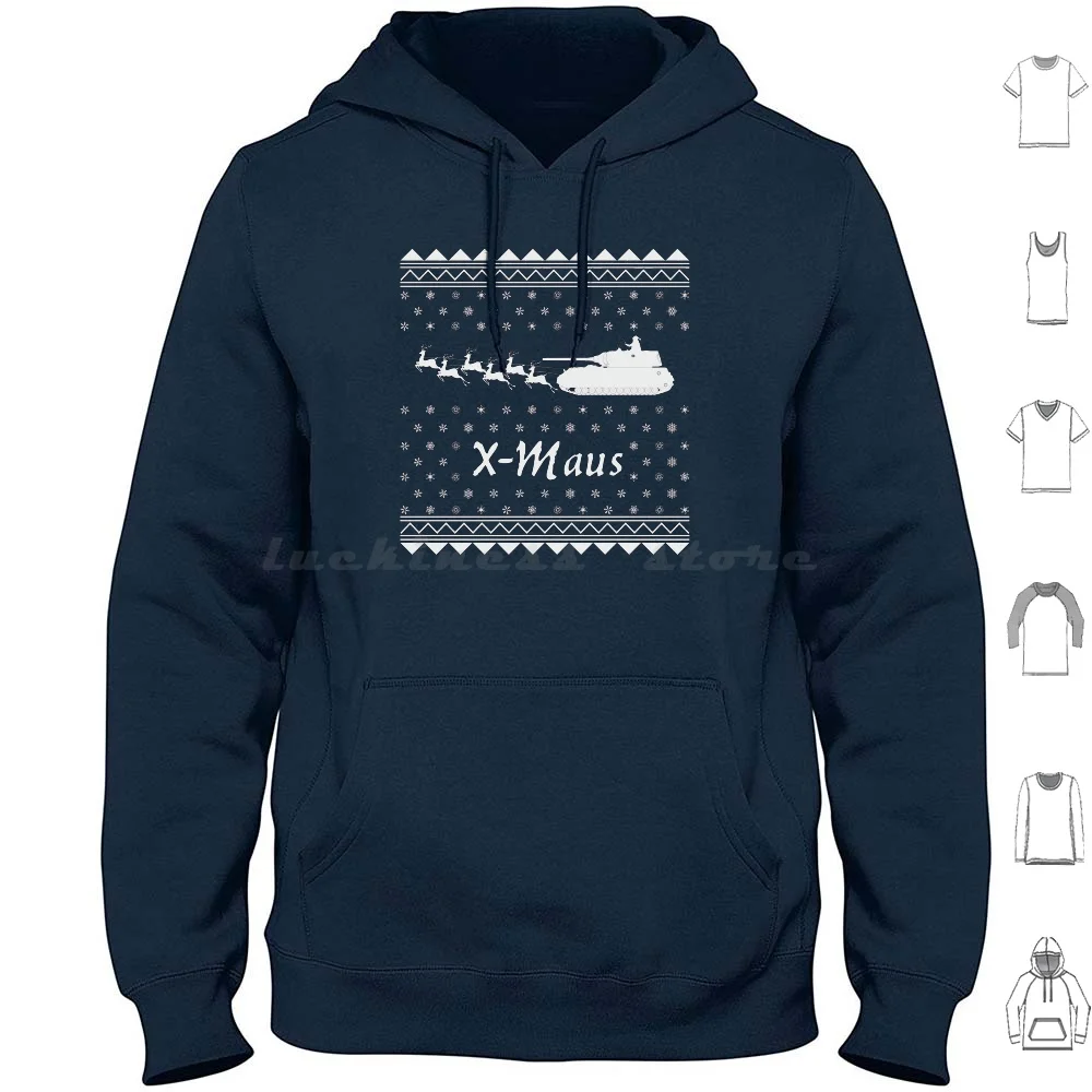X-Maus ( X-Mas ) Super Heavy Tank Hoodies Long Sleeve Tank Maus Panzer Wwii Ww2 Wot World Of Tank Maus Germany Army