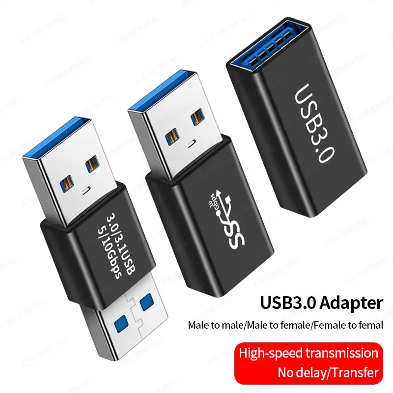 USB 3.0 Connector USB To USB Adapter 5Gbps Gen1 Male to Male Female USB Converter SSD HDD Cable Extender USB 3.0 Extension Plug