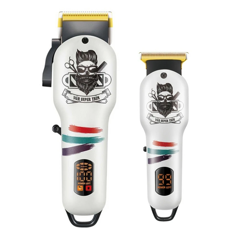 VGR المهنية مقص الشعر الكهربائية اللحية والشعر المتقلب للرجال حلاقة مجموعة آلة قطع الشعر قابلة للشحن V-699/V-971