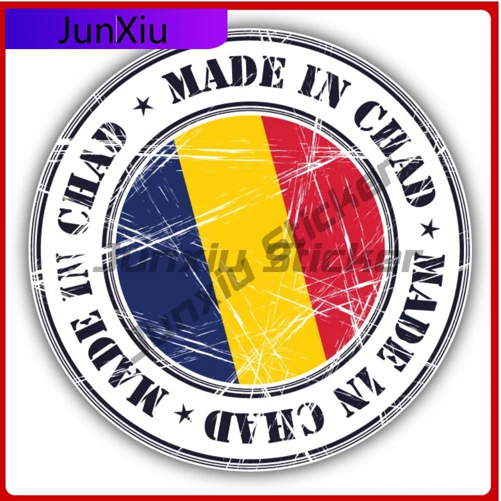 

Made In Chad Grunge Flag Stamp Car Decal Bumper Stickers Anime Style Laptop Use For Door Panel Decorat Vehicle Exterior Decor
