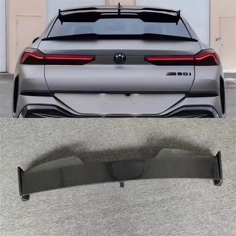 

For BMW X6 X6M X5 X5M G06 G05 F96 Real Carbon Fiber Tail Wing Wing Rear Trunk Lip Car Accessories Refit Decoration Spoiler Kit