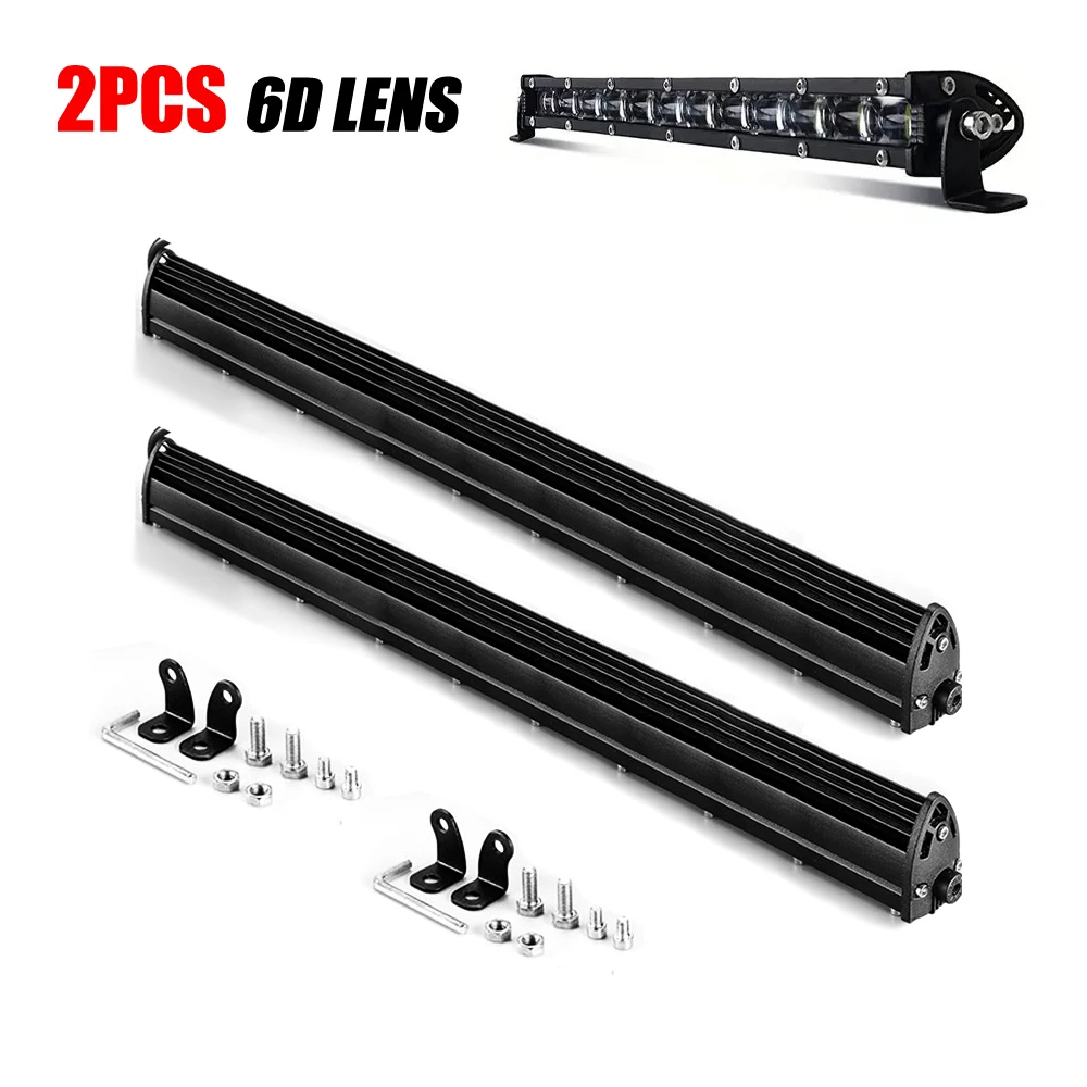 

2pcs 6D Lens 14inch Led Light Bar Super Slim Driving Fog Lamp Work Light 4x4 Led Bar for Cars SUV UTV Off-road 12V 24V IP68