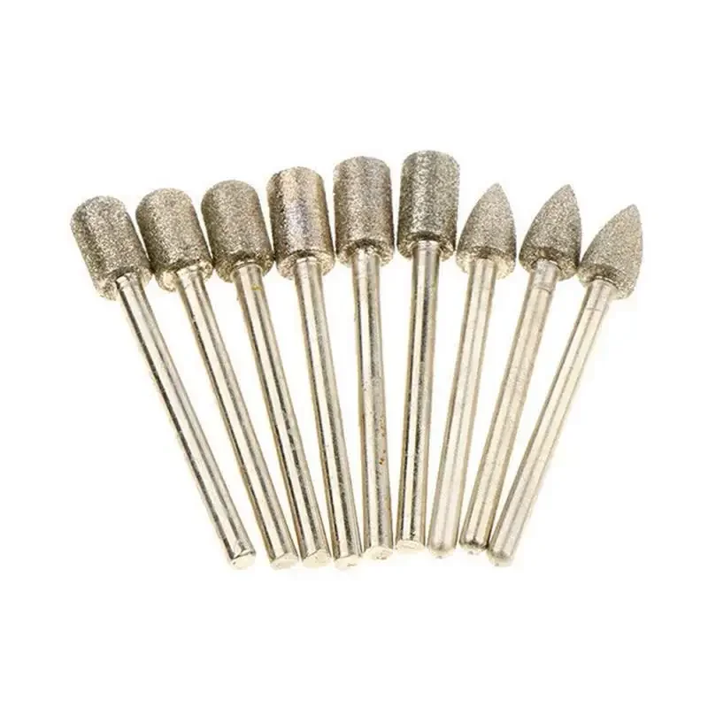 Mèches diamantées pour jeu de forets électriques, tête Dremel, accessoires pour jeu de grains éloignés, convertibles, outils de forage de bavure, 20 pièces, 3x6mm, 80