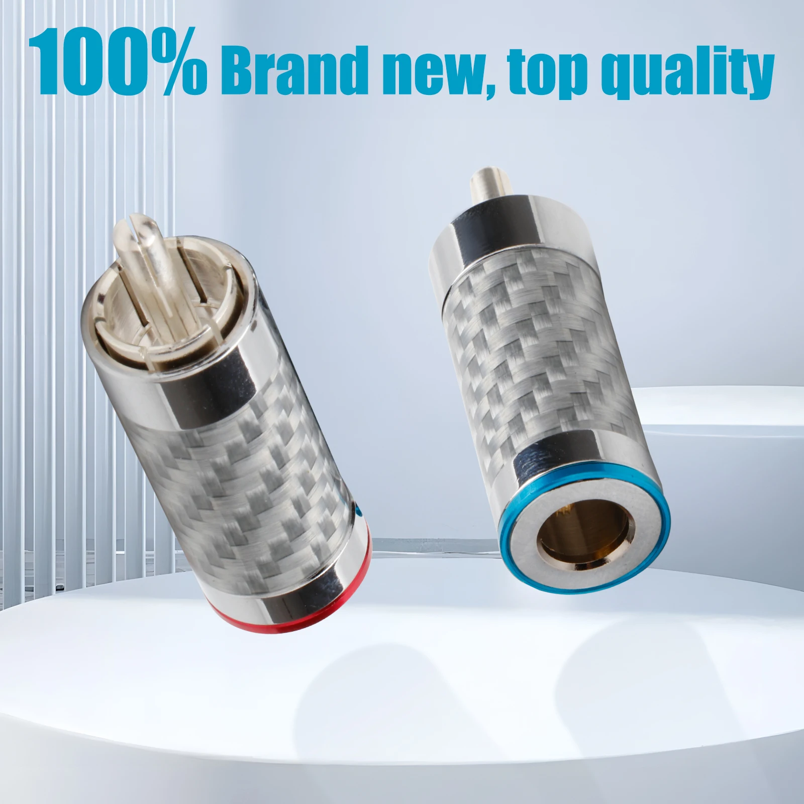 New R1779 Carbon Fibre Housing Signal Cable Connector Silver Plated Solder Type RCA Male Connector for DIY HiFi Audio RCA Cable