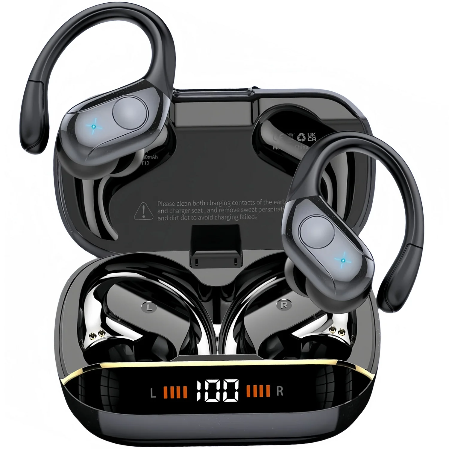 

True Wireless Earbuds Bluetooth 5.4 Headphones IP7 Waterproof Sports Earphones Over-Ear Earhooks Headset,ENC Mic,for Running,Gym