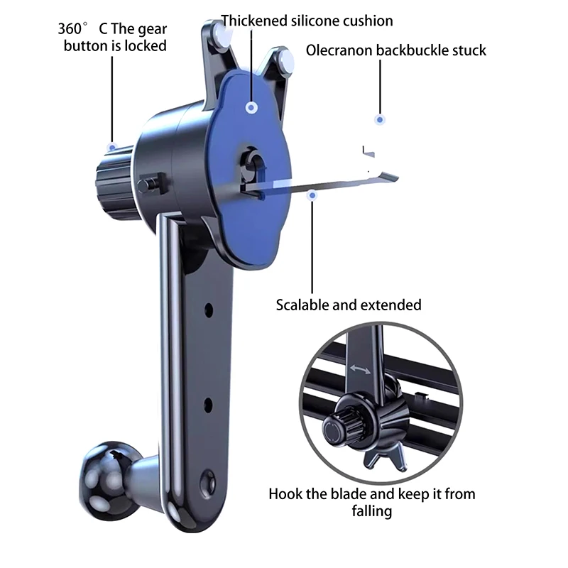 360 °   Obrót grawitacyjny uchwyt samochodowy na kratkę wentylacyjną uchwyt na telefon uniwersalny uchwyt nawigacyjny GPS mobilny wspornik stojakowy