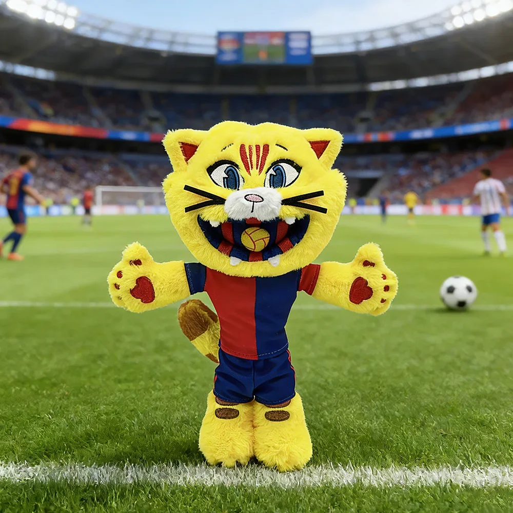 

Mascot of Barcelona Football Plush Doll Cat Plushies Collection Souvenir Stuffed Toys Kids Child Boys Girls Birthday Gifts