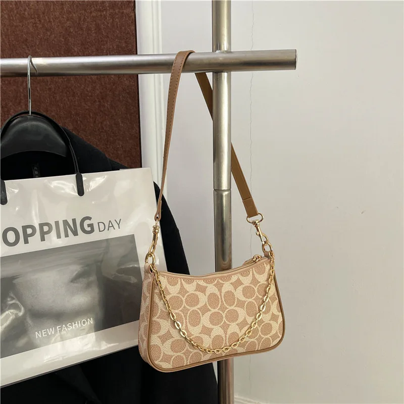 ​ Tas Baguette 2025 untuk Wanita, Motif Bunga Vintage, Tali Selempang yang Dapat Disesuaikan, Tas Selempang Kecil, Tas Selempang Vegan Leather ​