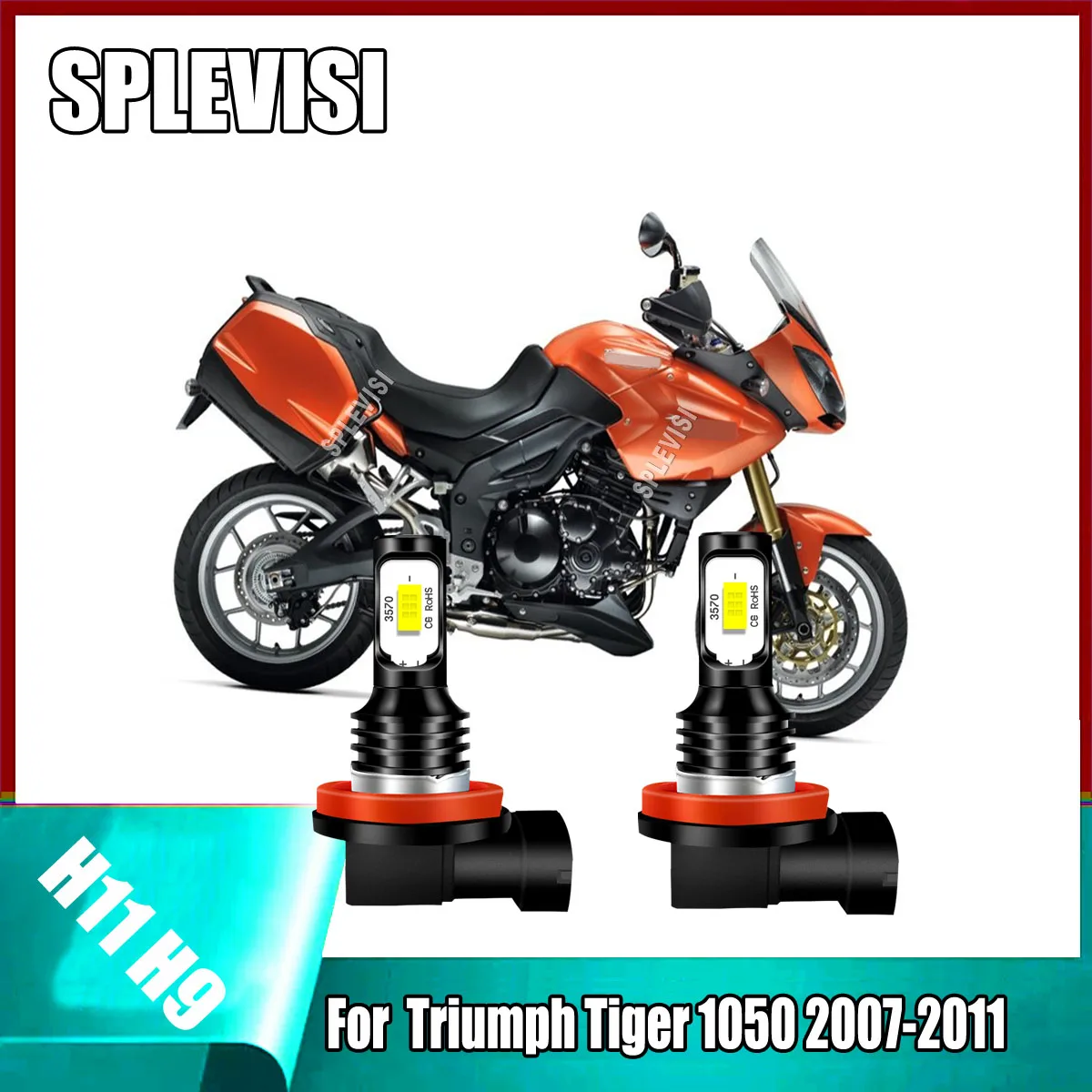 H11 H8 H9 Headlight LED Bulbs High Beam - no need to worry about compact installation space For Triumph Tiger 1050 2007-2011