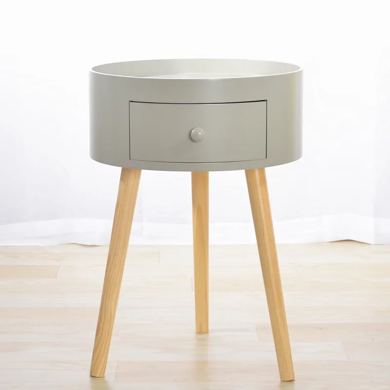 

Bedside table creative solid wood cream style minimalist modern circular minimalist ins style homestay hotel bedside small side