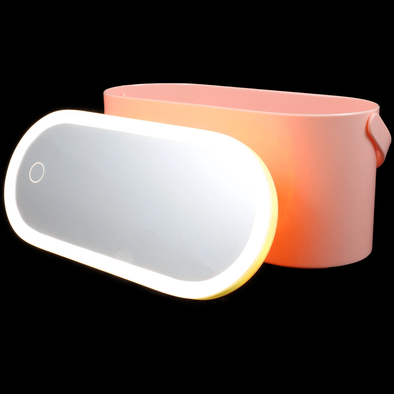 

Delicate Handheld Organizer Box with LED Mirror for Makeup Storage Jewelry Container Female Gift Makeup Organizer