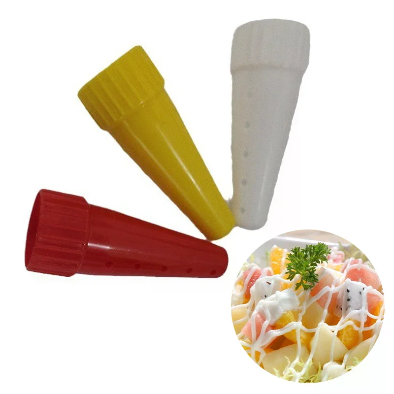For Ketchup, Salad, BBQ Sauce Ketchup Squeeze Bottle Plastic Syrup Dispenser Great 3 Pcs/Set