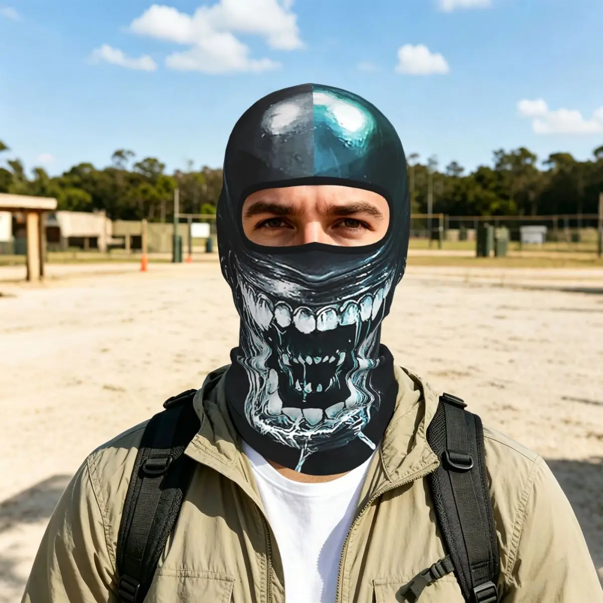 Xenomorph Alien Breathable Thin Balaclava Full Face Mask Sun Protection Neck Gaiter For Motorcycle Cycling Fishing Outdoor