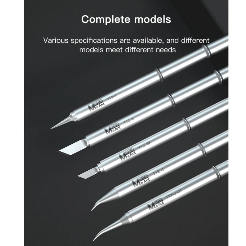 

Бессвинцовые наконечники MaAnt для паяльника с медным нагревом, острые прямые изогнутые наконечники дугового лезвия, запчасти для ремонта телефона T12 I J SK