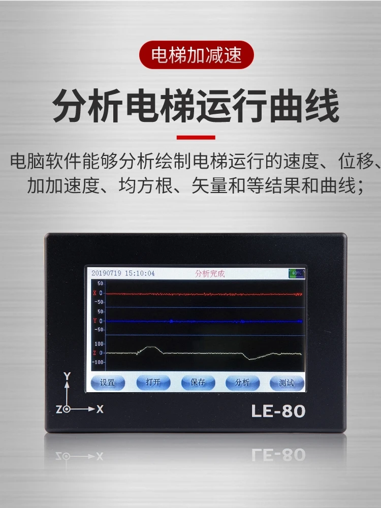 Elevator speed limiter tester, starting braking acceleration and deceleration calibrator, action speed safety testing machine