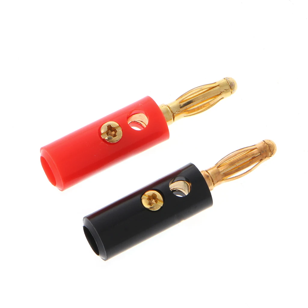 10 قطعة 4 مللي متر مطلية بالذهب o سلك مكبر الصوت كابل المسمار الموز موصل قابس Adap #4