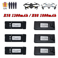 3.7V 1200mAh 1800mAh Lipo Battery for E88 E88PRO E99 P1 K3 LS-E525 E525 PRO / for E58 S168 JY019 JD19 Drone Battery