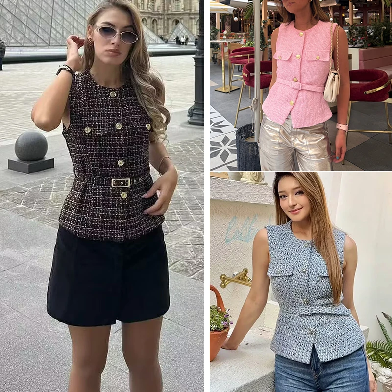 

Vests Jackets Autumn Women's 2025 New Chic Simple Slim Women's Jackets Vest Fashion Youth Elegant Vest