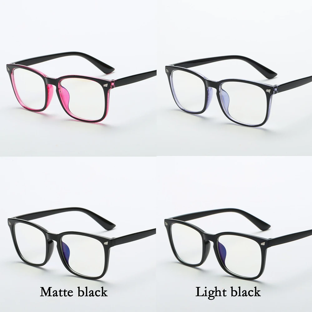 4 Pcs/Set Transparent Computer Glasses Frame Women Men Anti Blue Light square Eyewear Blocking Glasses Optical Spectacle