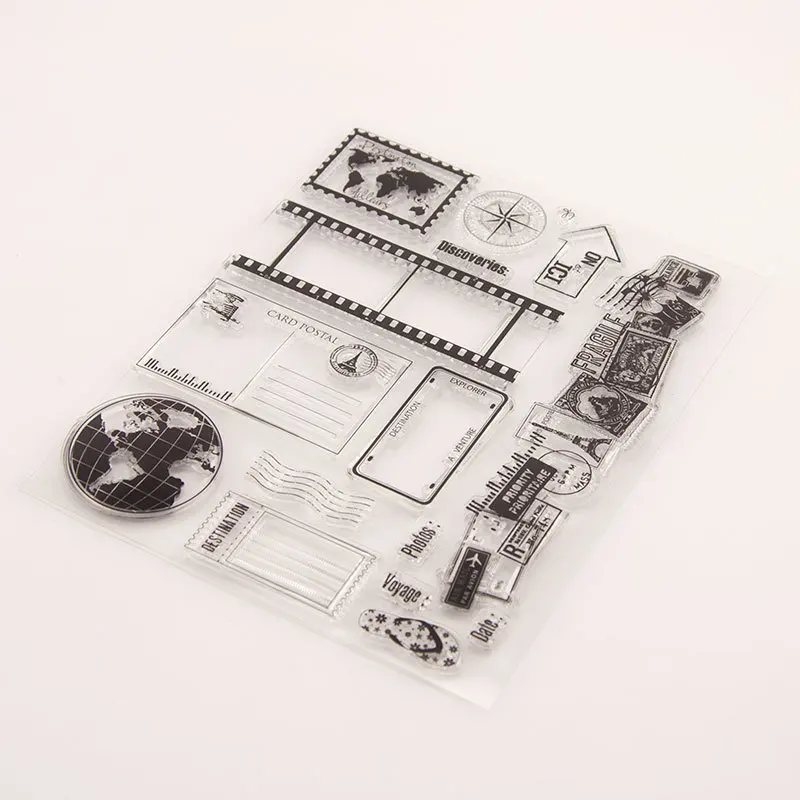 Podręcznik podróży silikonowy przezroczysty znaczek do dekoracji DIY notes Planner Craft Scrapbooking Papercard stemple gumowe