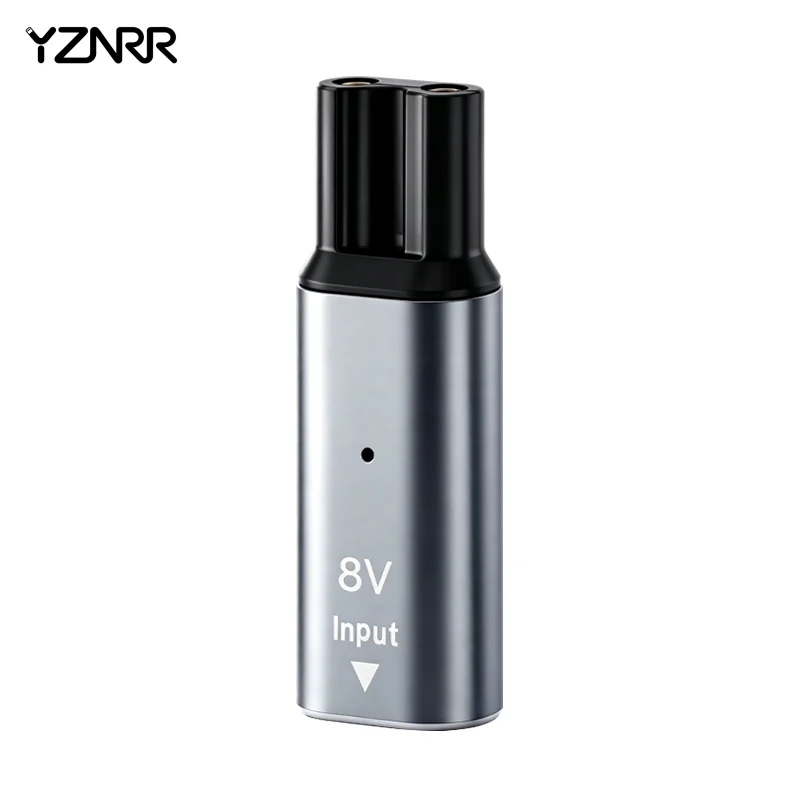 YZNRR Gray Type‑C Charging Adapter for Philips Shaver & Hair Clipper, With Indicator Light, Aluminum Alloy Housing