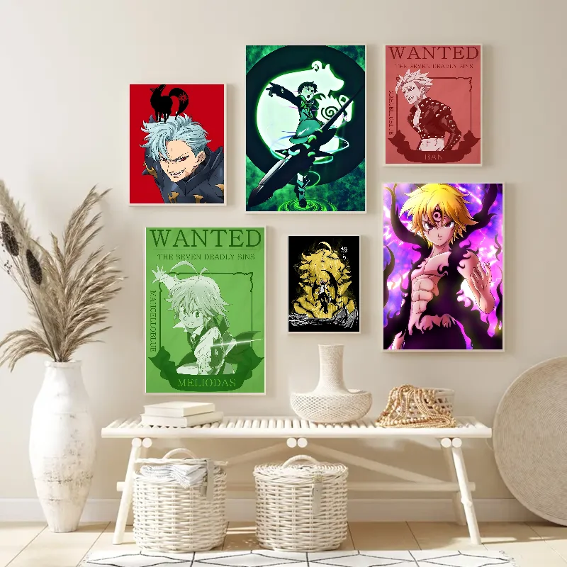 Japan Anime The Seven Deadly Sins Poster Poster Paper Print Home Living Room Bedroom Entrance Bar Restaurant Cafe Art Painting D