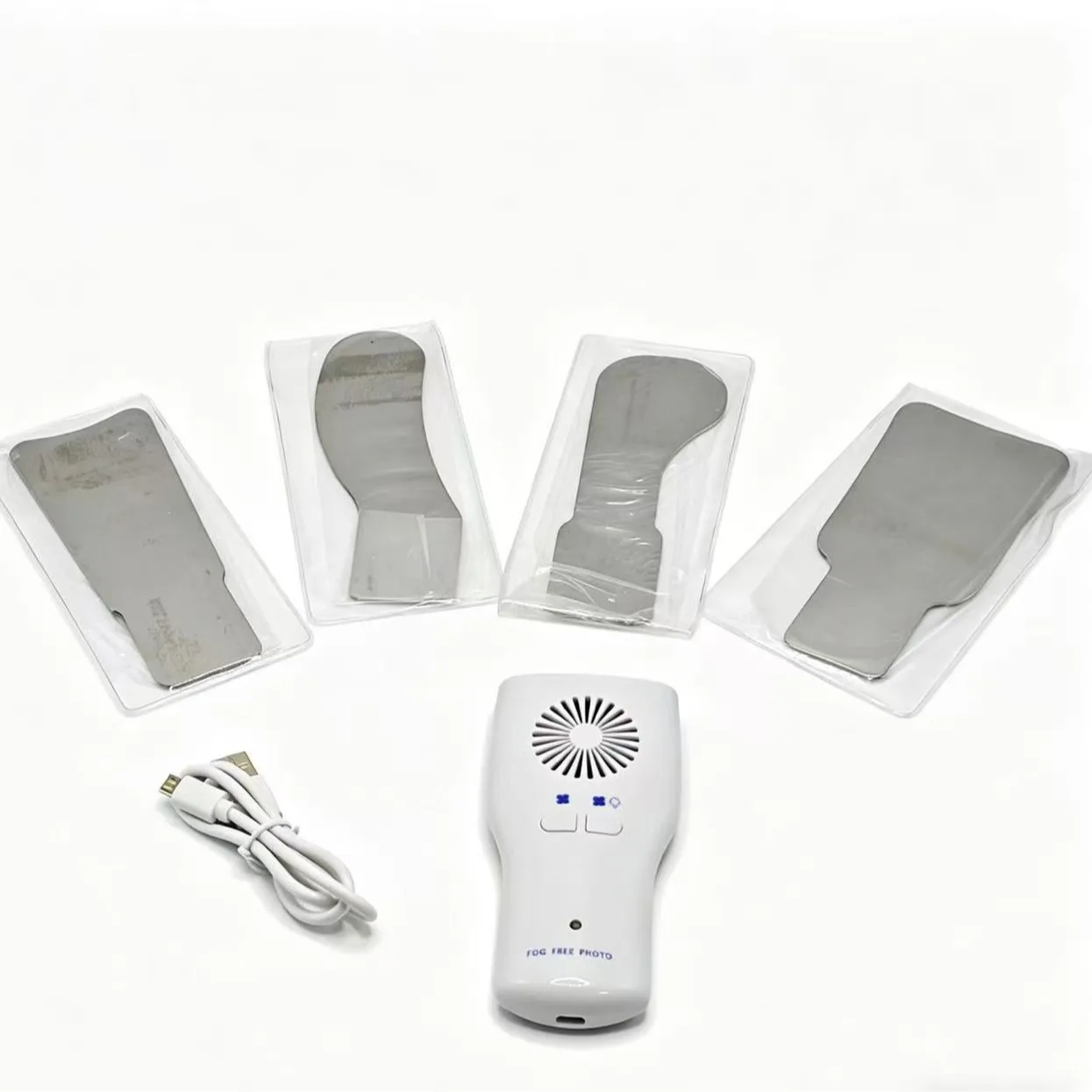 Dentals Orthodontic Oral Reflector Anti-fog LED Lighting Stainless Steel Double Sided Mirror