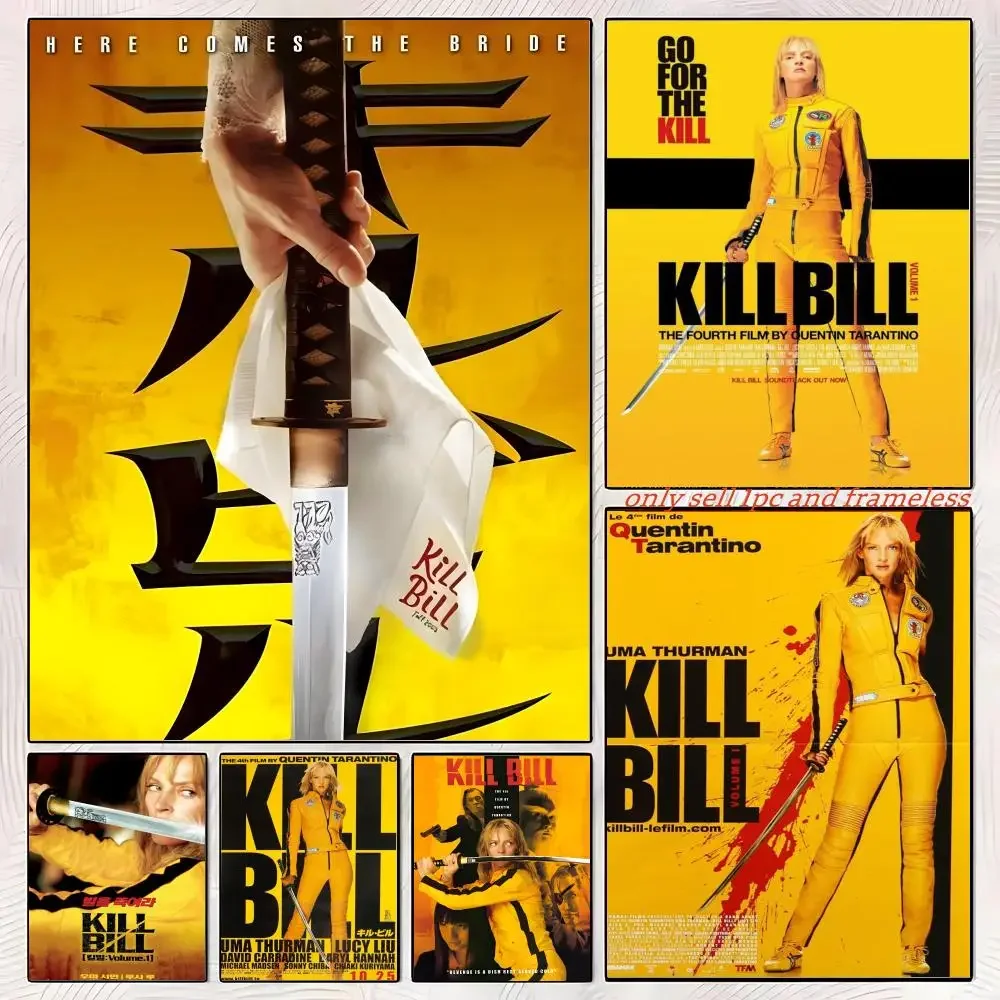 Martial Arts-style Action Kill Bill-B Movies Poster Self-adhesive Painting with prints Home bedroom living room decoration