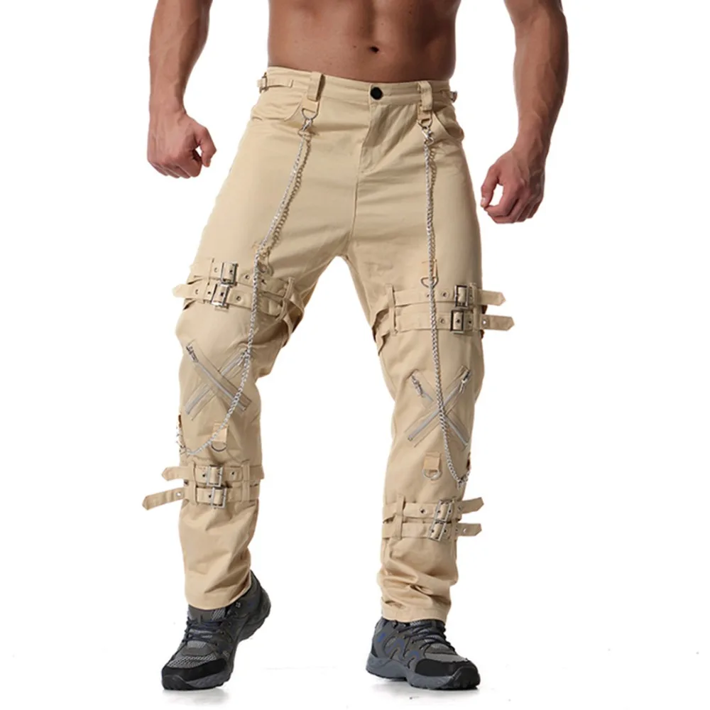 2023 Nieuwkomers Mannen Mode Hip Hop Joggers Punk Rock Cargo Broek Ritsen Streetwear Mannen Vinatge Broek Drop Verzending ABZ182