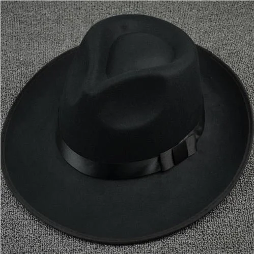 Michael Jackson Style Jazz Street Dance Hat Large Brim Performance Dance Cap Fashionable Couple Hats Street Style Polyester F...