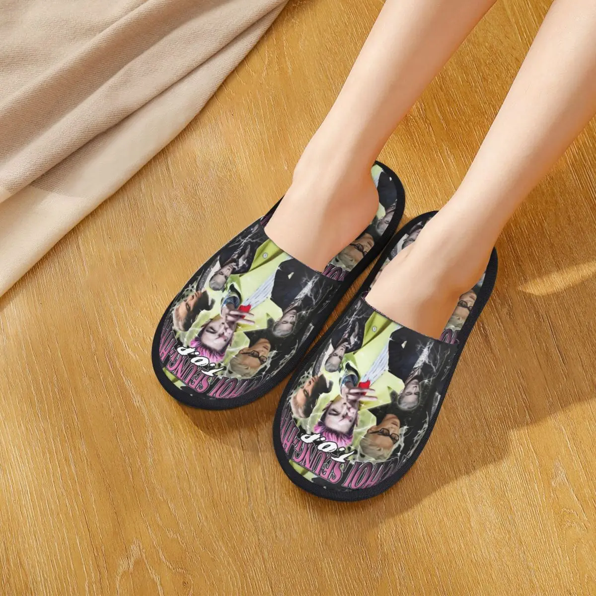 شباشب شتوية Choi Seung Hyun T.O.P لغرفة النوم، شرائح مريحة من إسفنج الذاكرة غير قابلة للانزلاق