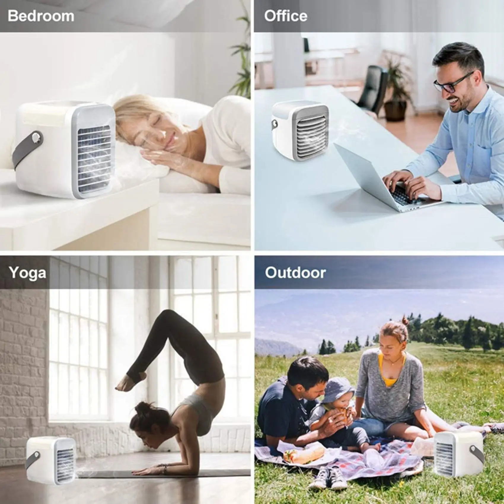 YCOC-Mini Air Conditioner Fan Desktop Evaporative Air Cooler 3 Speed Portable Air Conditioner Fan Household Air Cooler