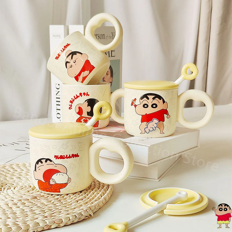 

Crayon Shin-chan Spinning Elephant Mug Kawaii Ceramics Coffee Cup Cartoon Household Water Cup Creativity Girl Birthday Gifts