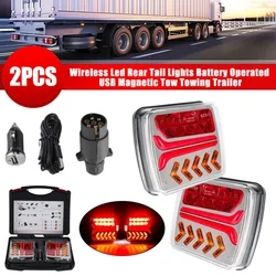 Wireless Magnetic LED Truck Tail Light Trailer Rear Light Signal Warning Brake Light For Towing Caravan Camper Lorry RV Boat