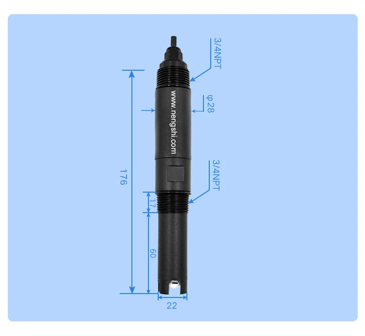 Digital RS485 pH ORP EC Temp 4-in-1 Sensor Probe for Environmental Water Wastewater Monitoring Electrode