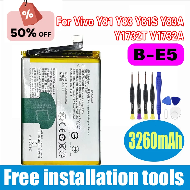 

Brand New B-E5 Battery for Vivo Y81 Y83 Y81S Y83A Y1732T V1732A Mobile Phone Built-in Battery