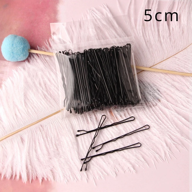 50-100pcs Hair Waved U-shaped Bobby Pin Barrette Salon Grip Clip Hairpins Black Metal Hair Accessories for Bun Gifts Women Girls