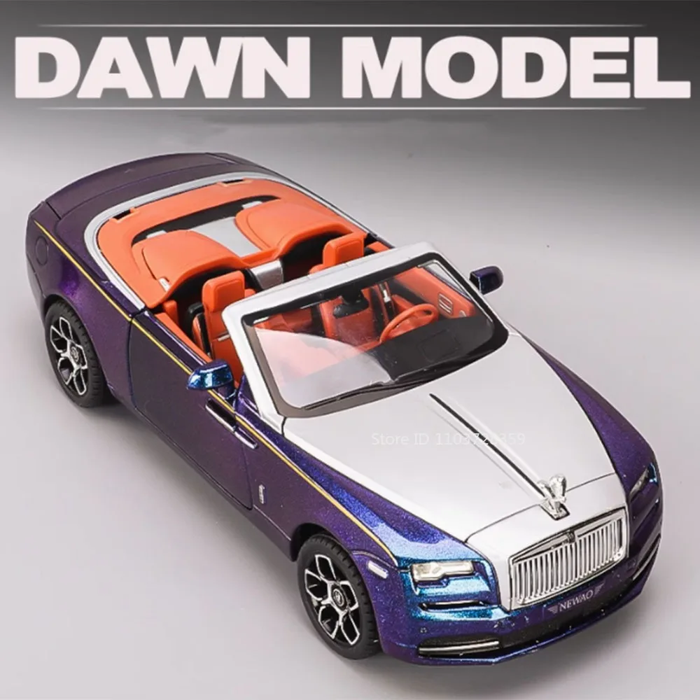 1:24 Rolls-Royce Dawn Spectre Model Toy Cars Alloy Diecast Doors Opened Pull Back Sound Light Collection Models for Kids Gifts