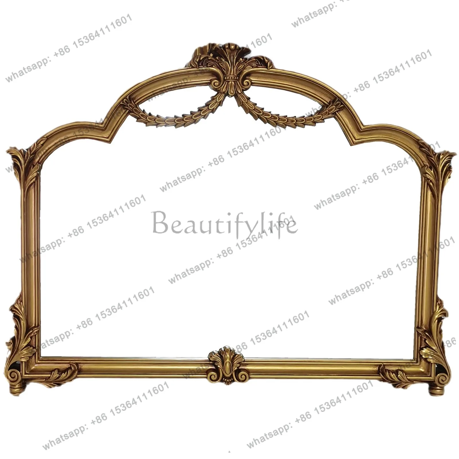 Best Sellers French Retro Bathroom Mirror Carving Art Makeup Mirror Guard